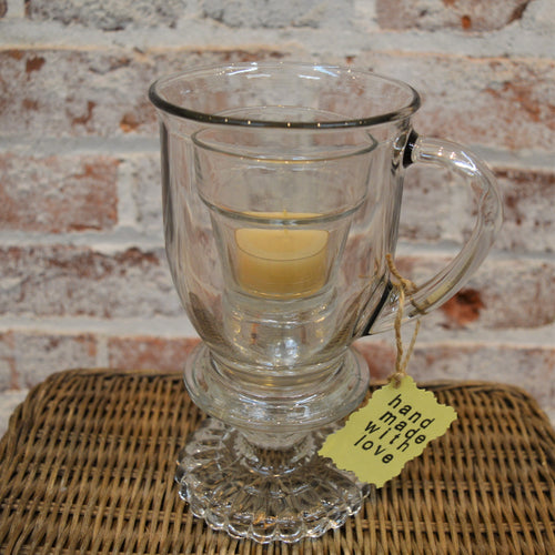Glass Cup Candle Holder by Jenny Stankiewicz