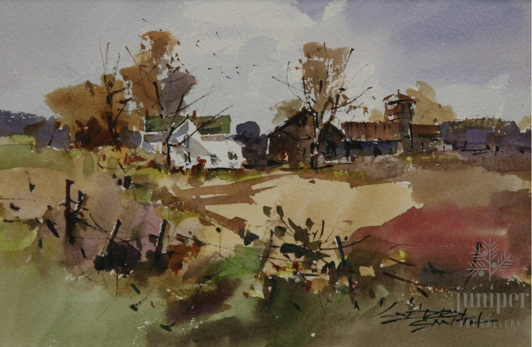 SOLD! Home Base, watercolor by Jerry Smith