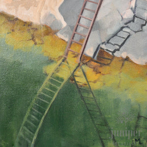 SOLD! Ladder, oil painting by Meg Lagodzki