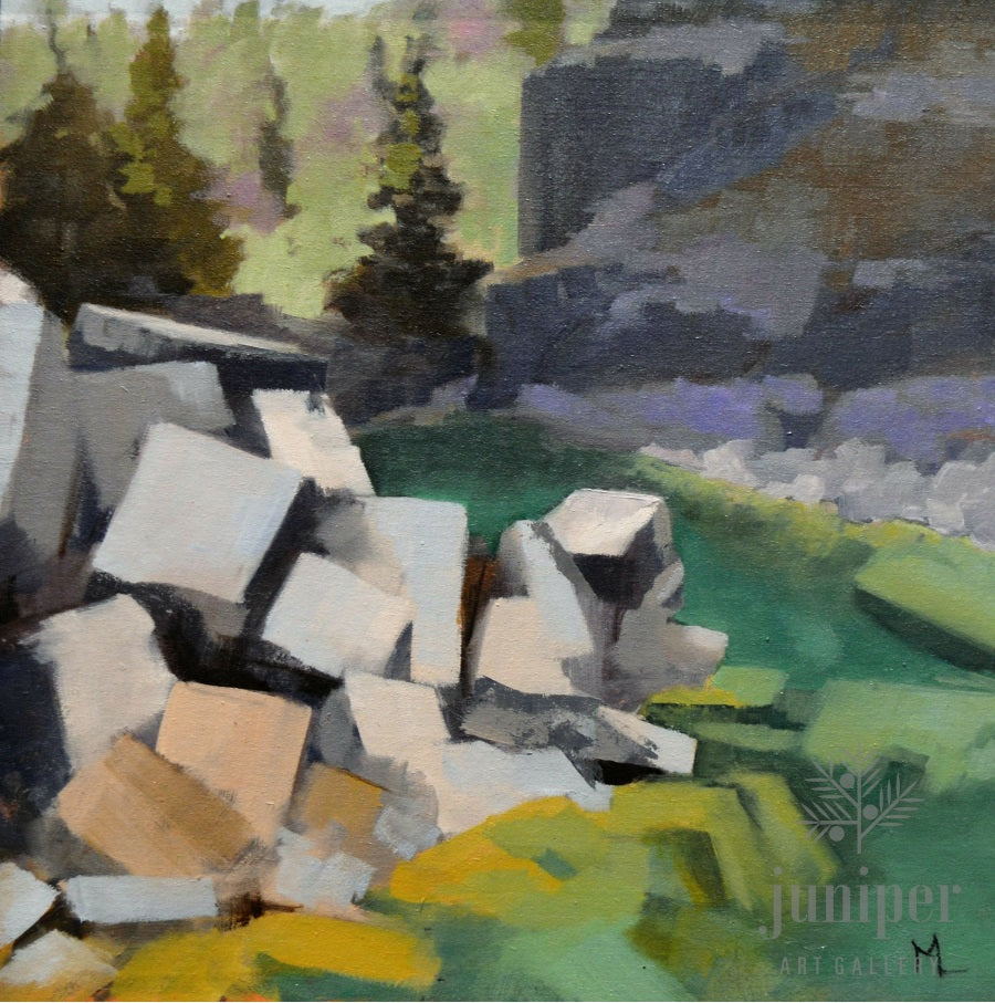 SOLD! Quarry Stone Study, oil painting by Meg Lagodzki 