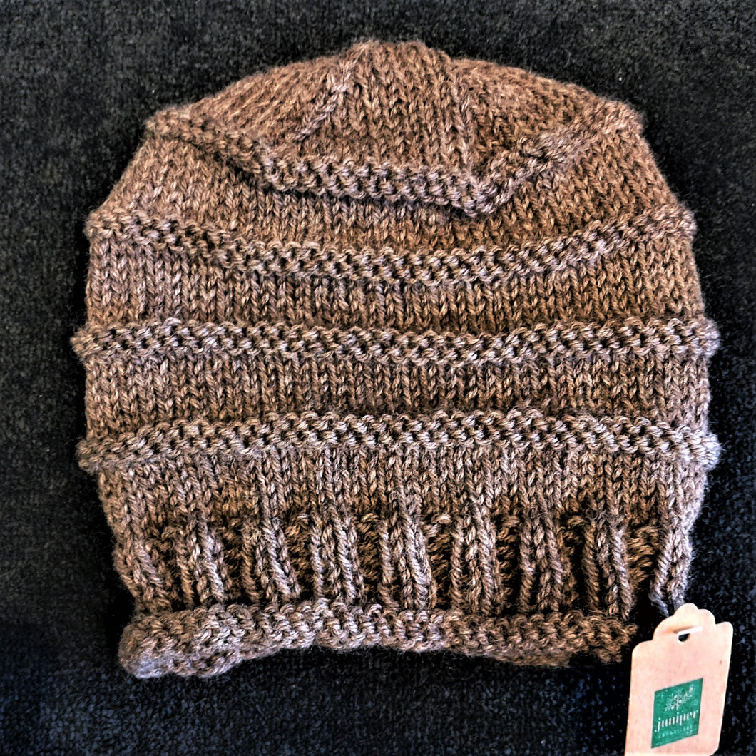 Hand-knitted wool hat by Robin Lane