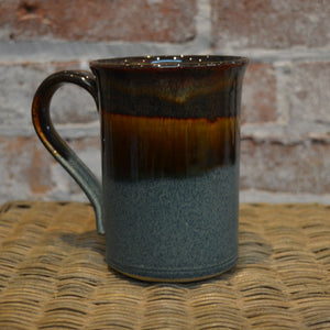 Ceramic mug by Barb Lund (Brown/Blue)