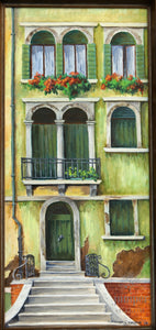 Green Door, reproduction from original oil by Margaret L. Sweany