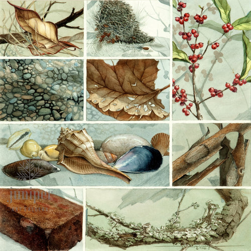 Compositions in Texture, original watercolor by Paul J Sweany