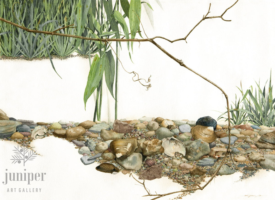 Creek's Edge Image, reproduction from watercolor by Paul J Sweany