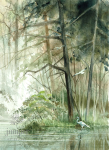 Peaceful Cove (reproduction from original watercolor by Paul J Sweany)