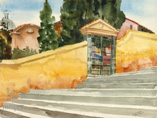 Roman Steps, reproduction from original watercolor by Paul J Sweany 