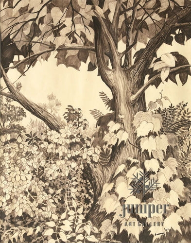 Summer Growth ll, is a  reproduction from an original felt pen drawing by Paul J Sweany