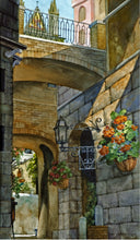 Orvieto Passageway, reproduction from original watercolor by Paul J Sweany