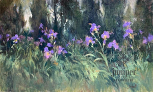Irises of Lourmarin, oil painting by Donna Shortt 