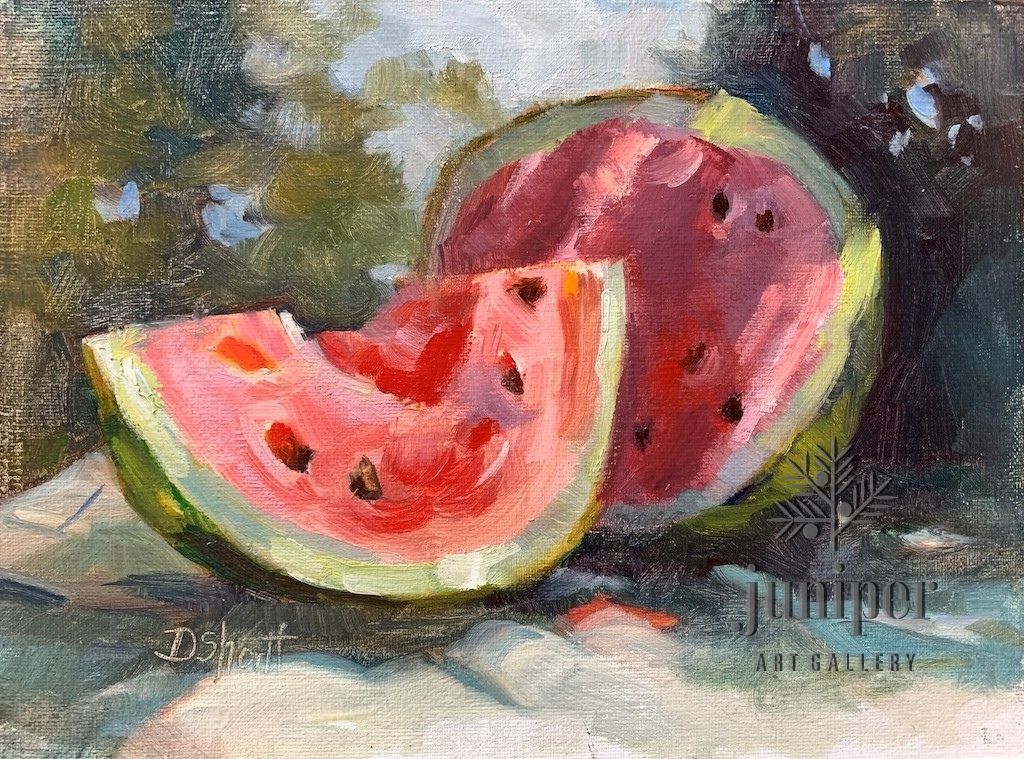 (Unframed) Melon in the Park ll by Donna Shortt
