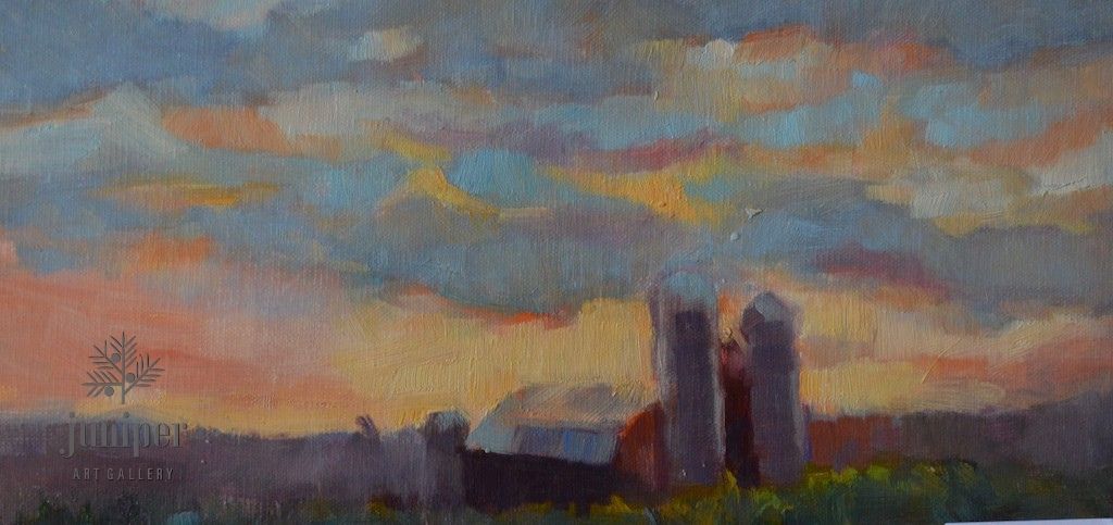 Wisconsin Farm Sunset (unframed) by Donna Shortt
