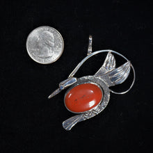 Sterling silver bird pendant with jasper stone by Tim Terry